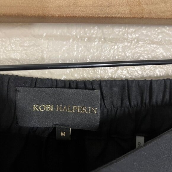 Kobi Halperin Pants Womens Medium Wide Leg Linen Blend Cargo Pull On - Picture 3 of 5